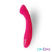 Cerise pink curved G-spot vibrator with textured base and control buttons by PicoBong.