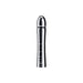 Sleek metallic Mystim Glossy Glen Dil with smooth, tapered design and subtle grip rings for easy handling and insertion.