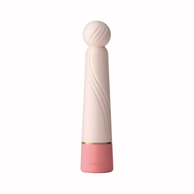 Tenga Iroha Rin+ SANGO rechargeable personal massager with soft spherical tip and textured body in soft pink tones