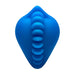 Blue silicone Shagger dildo base cover with textured ridges for enhanced stimulation.