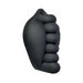 Black silicone Honeybunch grind pad shaped like a closed fist for intimate play and harness use.