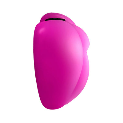 Hot pink silicone Lippi Banana Pants grinder and stroker with a smooth, rounded design.