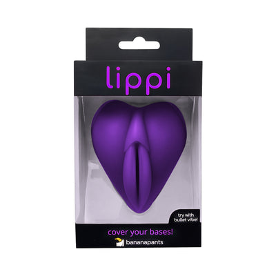 Purple silicone Lippi base stimulation cushion by Banana Pants in black packaging with clear front display.