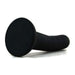 Black medium-sized curved silicone toy with a smooth, rounded base designed for comfortable use.