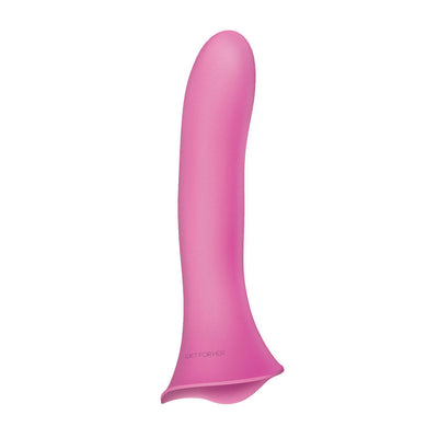 Pink small Wet for Her Fusion Dil clitoral stimulator with smooth, curved design and flared base.