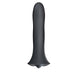 Sleek black silicone clitoral stimulator with ergonomic flared base, smooth finish, and compact small size design.
