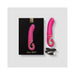 Gvibe Gjay MINI Wildberry vibrator in bright pink with gold accents, shown with packaging and USB charging cable.