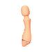 Peach-colored VUSH Majesty 2 wand vibrator with ergonomic handle and control buttons, standing upright on white background.
