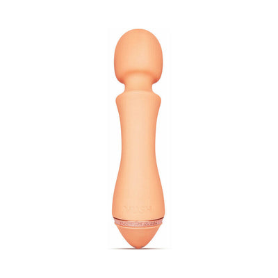 Peach-colored VUSH Majesty 2 wand vibrator with smooth silicone finish and ergonomic handle.