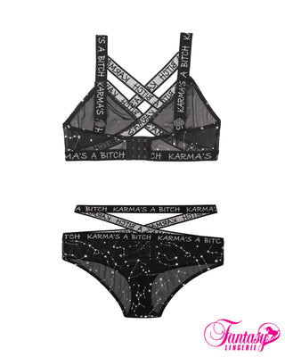 Fantasy Lingerie Vibes Karma's A Bitch Metallic Bra/Panty