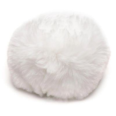 Soft white fluffy interchangeable bunny tail accessory for SnapOn Tailz silicone anal plugs.