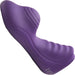 Purple silicone vibrating grinder with textured ridges and ergonomic design for versatile stimulation.