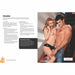 Open book spread showing a sensual guide with a photo of a couple in intimate embrace and detailed text instructions.