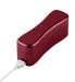 Compact maroon USB charging case for Femme Funn Booster Bullet massager with sleek curved design.