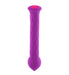 Purple textured silicone wand with rounded tip and single pink button on top for control.