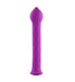 Purple textured silicone wand with pointed tip and flared base for targeted stimulation.