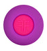 Top view of Femme Funn Diamond Wand showing purple body with pink circular button featuring embossed logo.