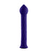 Purple textured silicone wand with pointed tip and flared base for targeted stimulation.