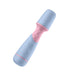 Compact Femme Funn Ffix Mini Wand vibrator in pastel blue with textured pink grip, designed for versatile pleasure.