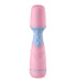 Compact Femme Funn Ffix Mini Wand vibrator in pink and blue with textured grip and smooth rounded head.