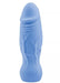 Blue silicone realistic textured vibrator with a rounded tip and flexible design.