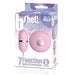 Packaging of the 9's b-Shell Bullet Vibe showing a pink bullet vibrator and shell-shaped remote control with single button.