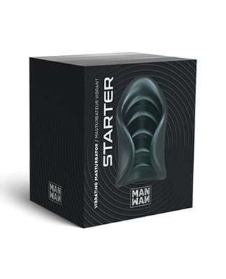 MAN WAN Starter Travel Size Silicone Vibrating Masturbator Pine Grey