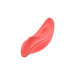 Sleek coral-colored remote-controlled panty vibrator with smooth, ergonomic design for discreet pleasure.