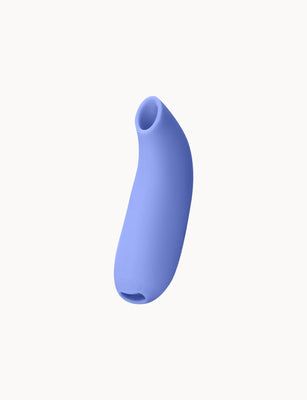 Blue Dame Aer Air Pulse Stimulator with smooth curved design and air pulse opening on a white background.