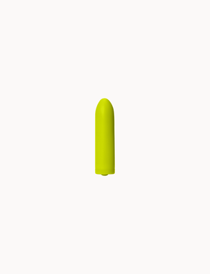Compact lime green bullet vibrator with smooth, sleek design for versatile, portable pleasure.