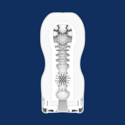 Cross-section view of Tenga Premium Original Vacuum Cup showing detailed internal textured sleeve design.