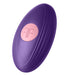 Purple oval Femme Funn Versa Bullet with pink central button and textured sides, designed for versatile vibration modes.
