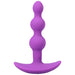 Purple silicone beaded anal plug with curved base, designed for comfortable and versatile use.