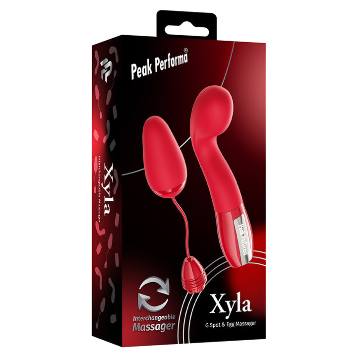 Peak Performa Interchangeable Xyla G-Spot and Egg Massager-Red
