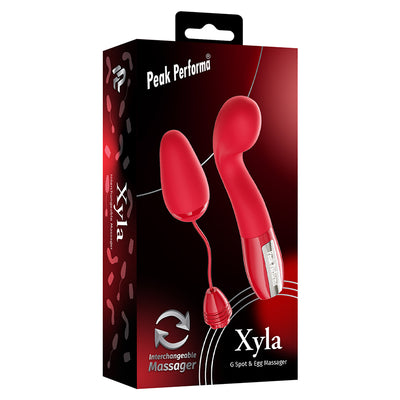 Peak Performa Interchangeable Xyla G-Spot and Egg Massager-Red