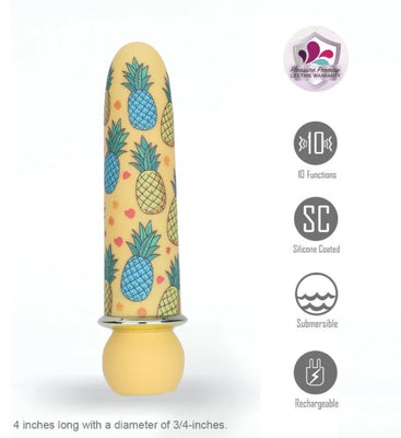 KONA RECHARGEABLE POWERFUL BULLET PINNEAPPLE PRINT JAGUAR POWER
