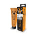 Tube and packaging of Achieve Desensitize anal numbing cream in orange and black with muscular figure logo.