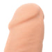 Close-up of the beige Adam & Eve Adams Colossal 12-inch dildo tip showing realistic texture and sculpted details.