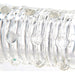 Close-up of clear textured sleeve with raised bumps and ridges for enhanced sensation.