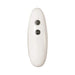 White oval remote control with two silver buttons for Adam & Eve Adams True Feel rechargeable dildo.