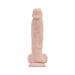 Lifelike flesh-toned rechargeable dildo with textured veins and suction cup base, designed for realistic feel and hands-free use.