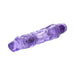 Purple translucent textured vibrator with flexible shaft and rounded tip, designed for enhanced pleasure.