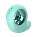 Mint green curved silicone stimulator with a shiny metallic ring and ergonomic design by Adam & Eve.