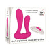 Packaging of Adam & Eve Dual Entry Vibe with Remote showing pink dual shafts and white remote control.