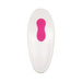 White oval remote control with pink power and wireless buttons for Adam & Eve Dual Entry Vibe.