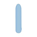 Light blue rechargeable silicone bullet vibrator with smooth rounded tip and compact design.