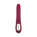 Sleek maroon Adam & Eve Eves Twirling Rabbit Thruster vibrator with smooth silicone finish and silver logo panel.