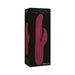 Packaging box of Adam & Eve Eves Twirling Rabbit Thruster vibrator in deep pink on black background.