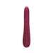 Sleek maroon vibrator with twirling tip and bunny-shaped clitoral stimulator, featuring control buttons on the handle.