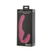 Packaging box of Adam & Eve Eves Vibrating Strapless Strap-On in pink silicone shown on black background.
